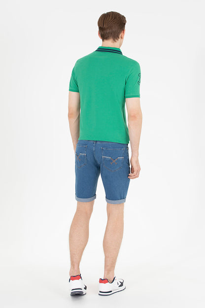 Medium Wash Denim Shorts - BEVAVA