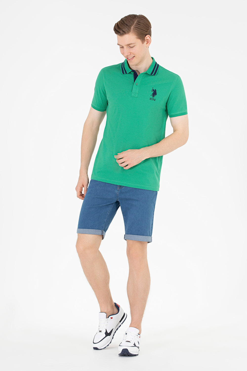 Medium Wash Denim Shorts - BEVAVA