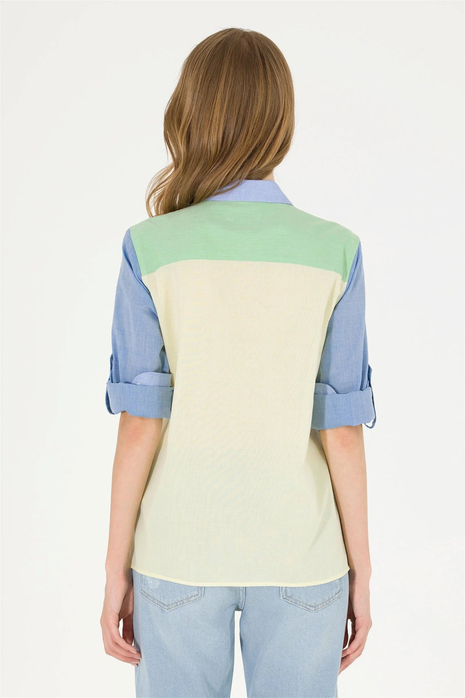 Multi-Color Color Block Long Sleeve Shirt