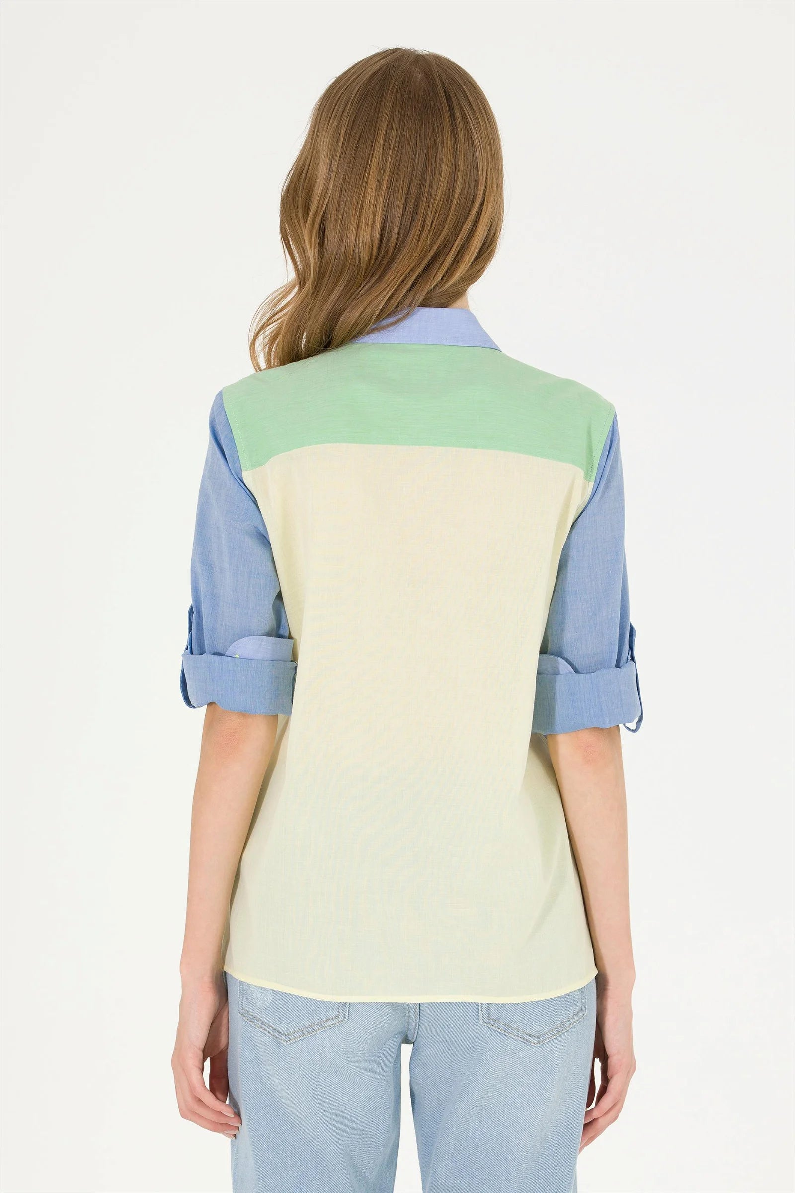 Multi-Color Color Block Long Sleeve Shirt