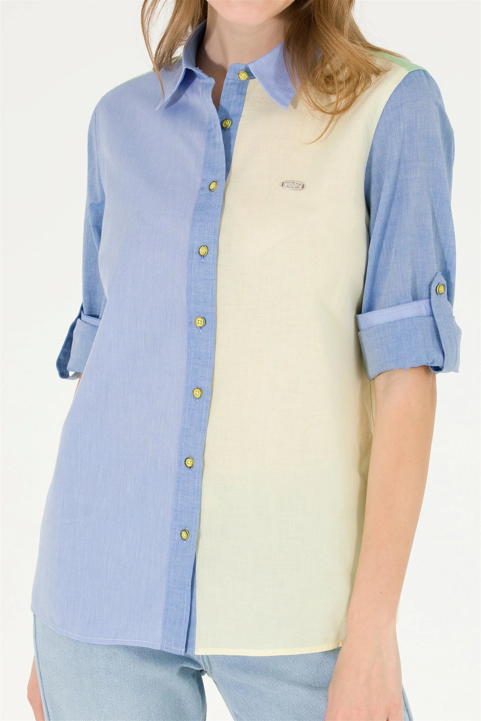 Multi-Color Color Block Long Sleeve Shirt