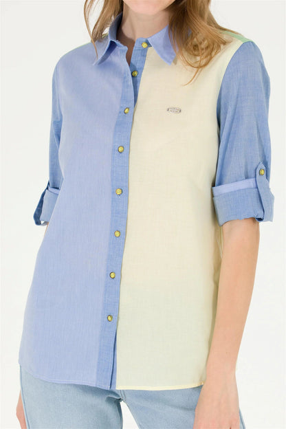 Multi-Color Color Block Long Sleeve Shirt