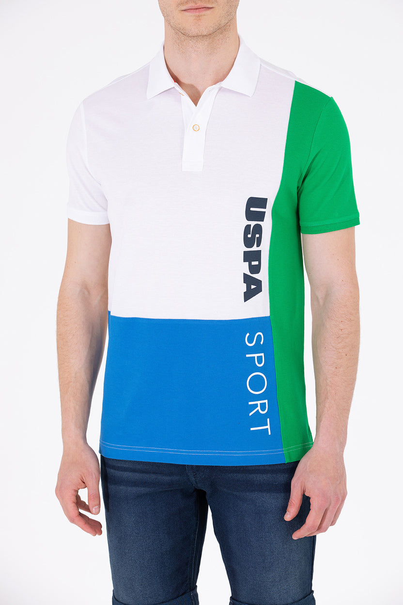Multi-Color Color Block Short Sleeve Polo Shirt - BEVAVA