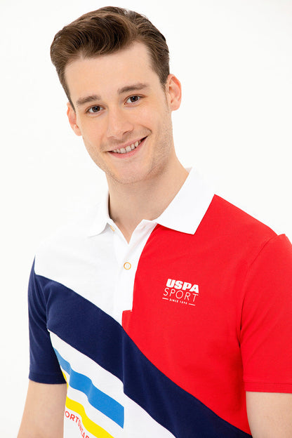 Multi-Color Color Block Short Sleeve Polo Shirt - BEVAVA