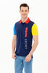 Multi-Color Color Block Short Sleeve Polo Shirt - BEVAVA