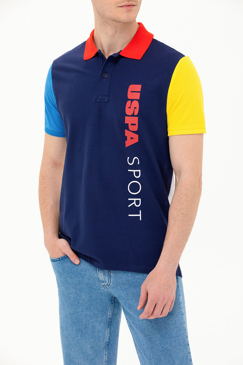 Multi-Color Color Block Short Sleeve Polo Shirt - BEVAVA