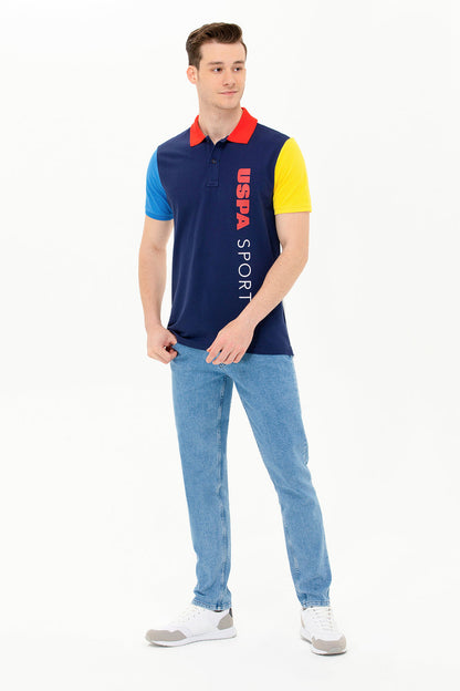 Multi-Color Color Block Short Sleeve Polo Shirt - BEVAVA