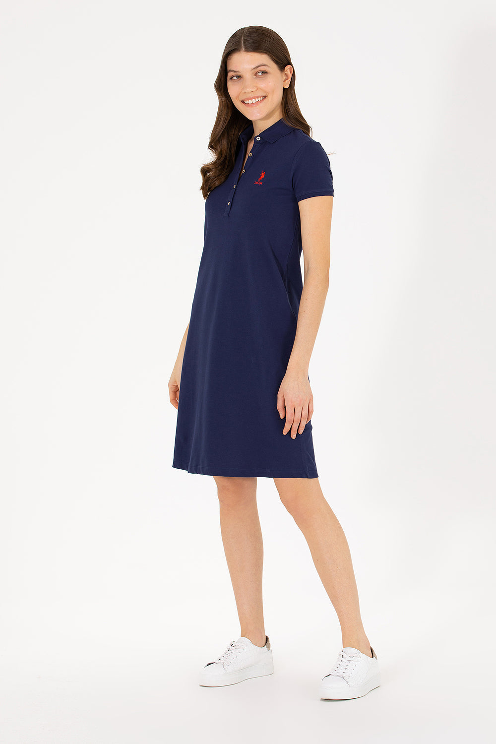 Navy Blue Short Sleeve Dress