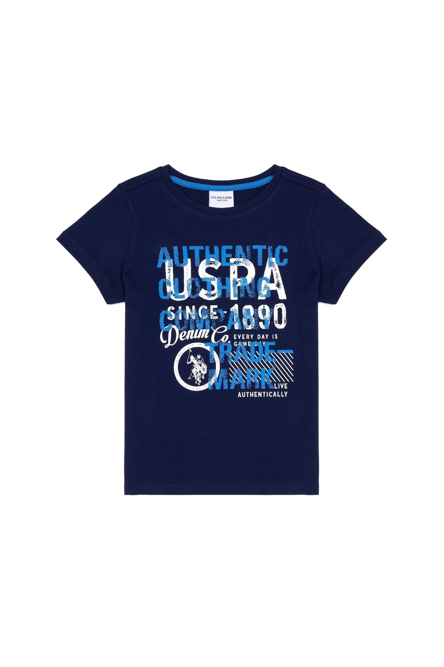 Navy Blue Short Sleeve Graphic T-Shirt