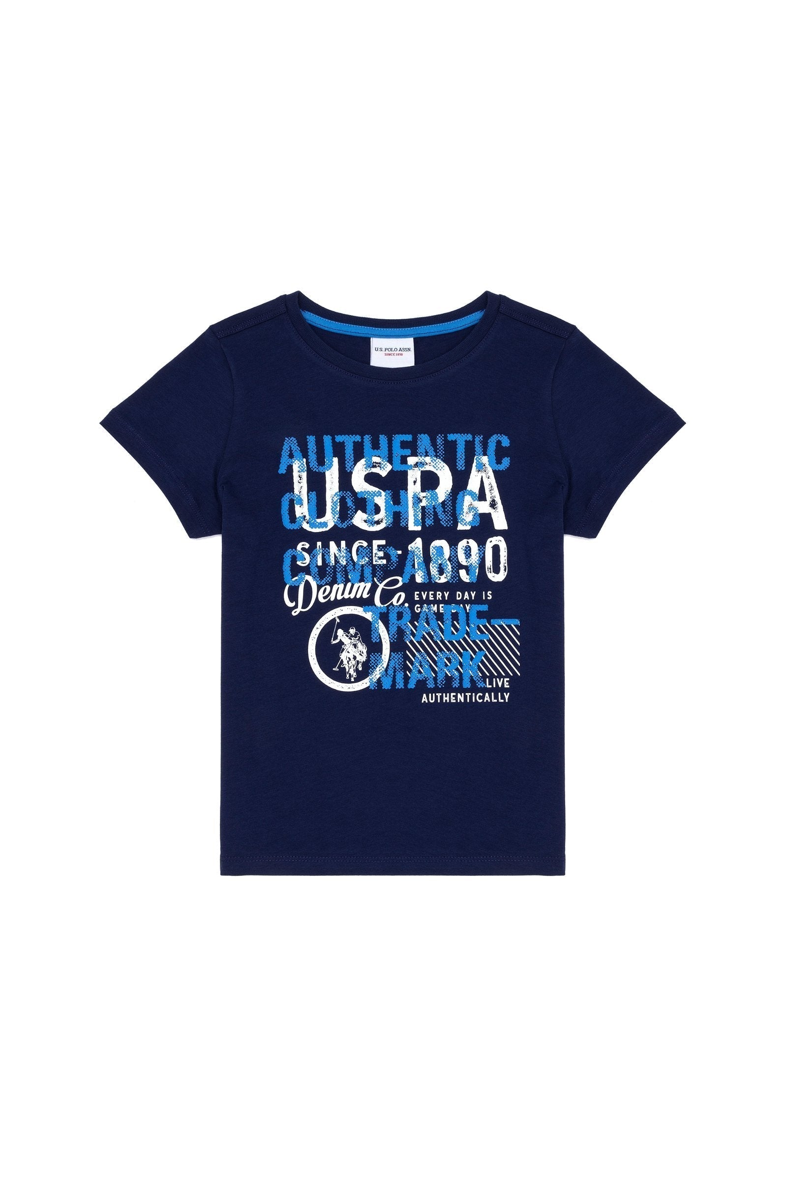 Navy Blue Short Sleeve Graphic T-Shirt