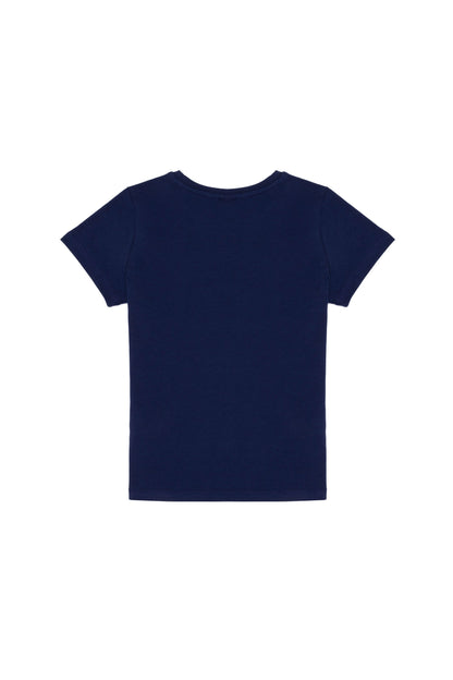 Navy Blue Short Sleeve Graphic T-Shirt