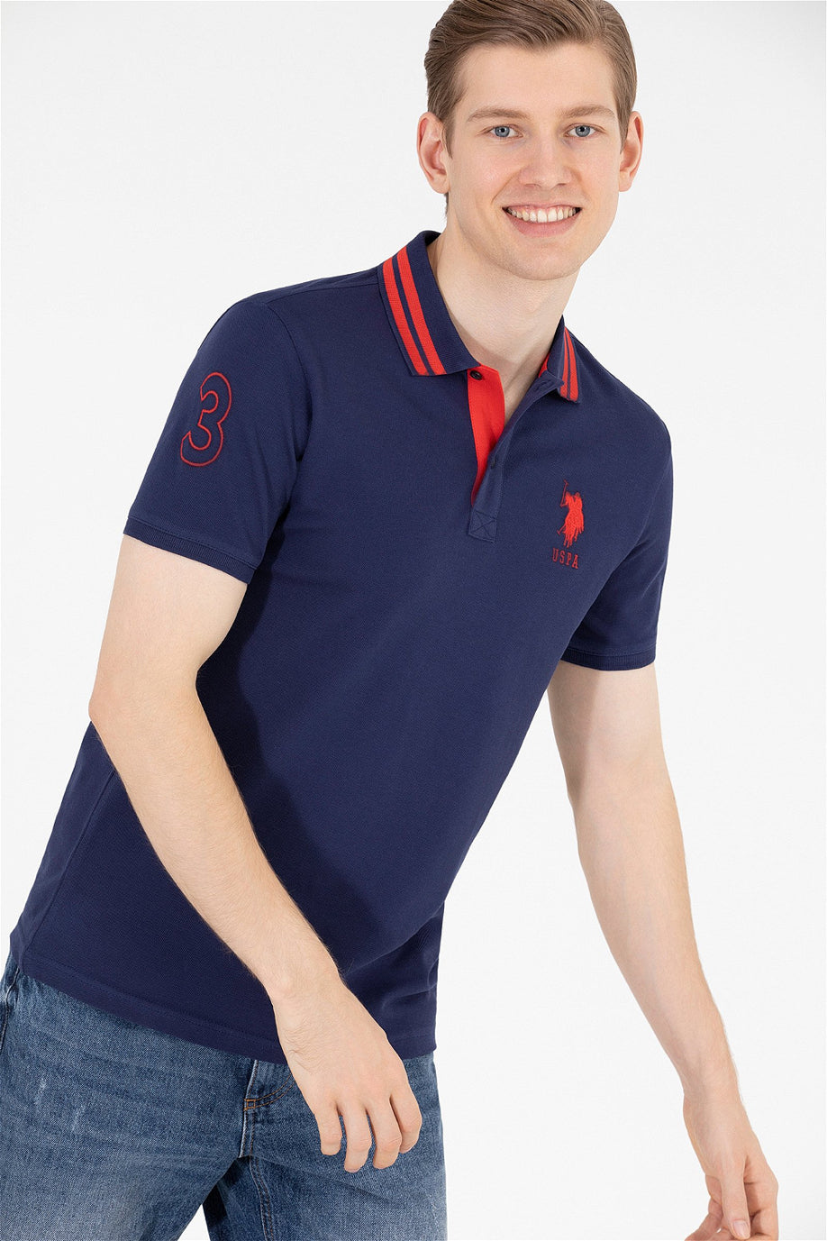 Navy Blue Short Sleeve Polo Shirt