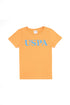 Orange Short Sleeve T-Shirt With Graphics - BEVAVA