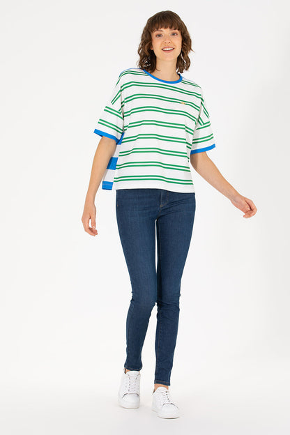 Oversized Striped Short Sleeve T-Shirt
