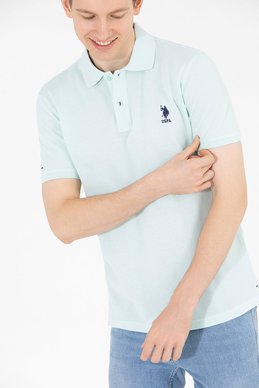 Pale Blue Short Sleeve Polo Shirt