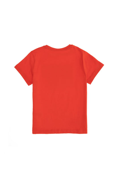 Red Short Sleeve Graphic Polo Shirt