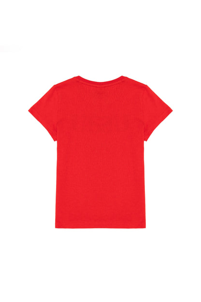 Red Short Sleeves T-Shirt With Graphics