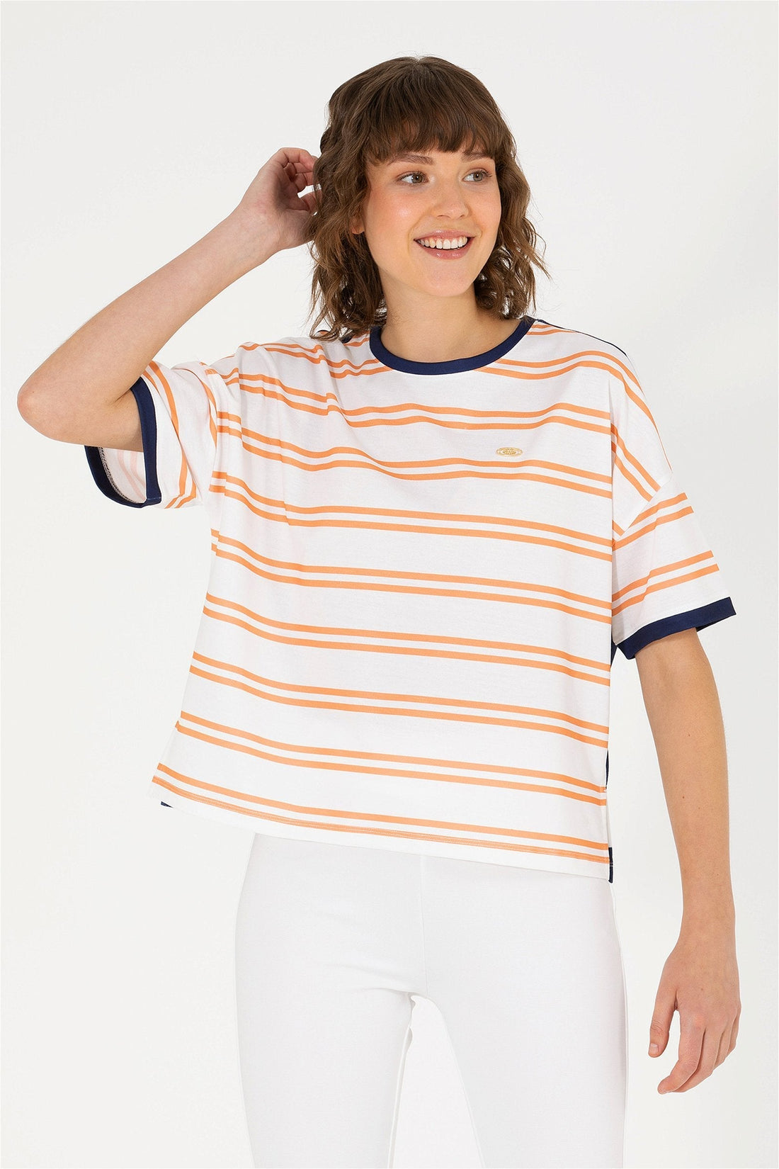Striped Over-Sized Short Sleeve T-Shirt - BEVAVA