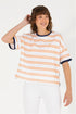 Striped Over-Sized Short Sleeve T-Shirt - BEVAVA