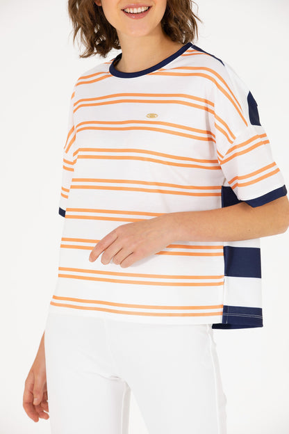 Striped Over-Sized Short Sleeve T-Shirt - BEVAVA