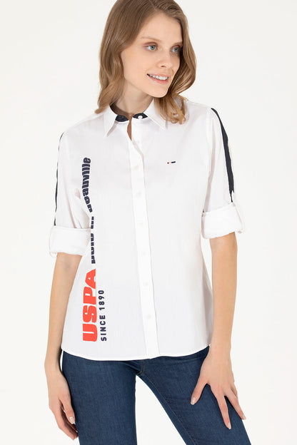 White Long Sleeve Shirt With Colorful Design
