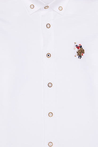 White Long Sleeve Shirt - BEVAVA