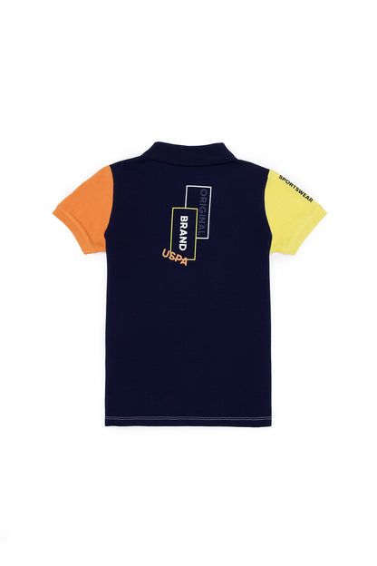 White Short Sleeve Multi-Color Polo Shirt