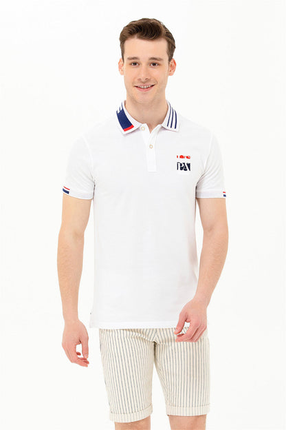White Short Sleeve Polo Shirt - BEVAVA