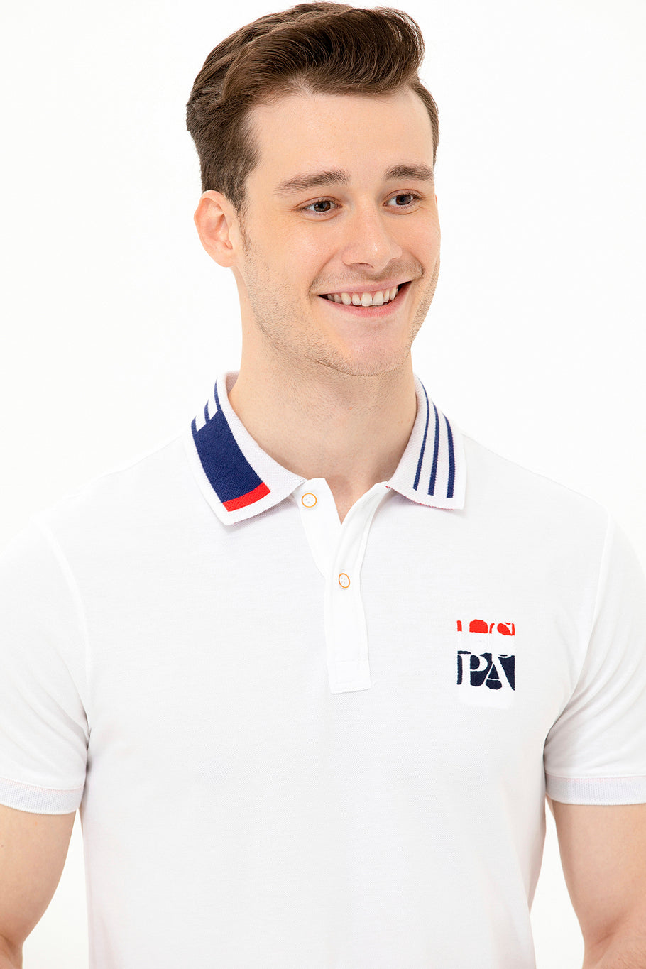 White Short Sleeve Polo Shirt - BEVAVA