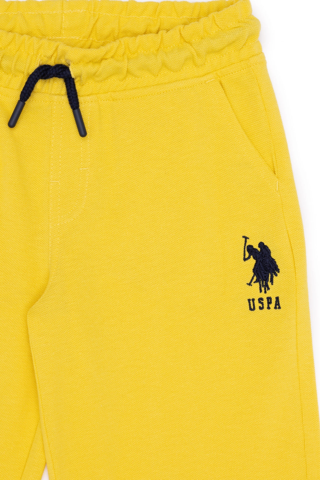 Yellow Knitted Shorts With Black Drawstrings - BEVAVA