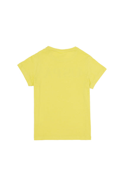 Yellow Short Sleeve T-Shirt With Graphics - BEVAVA